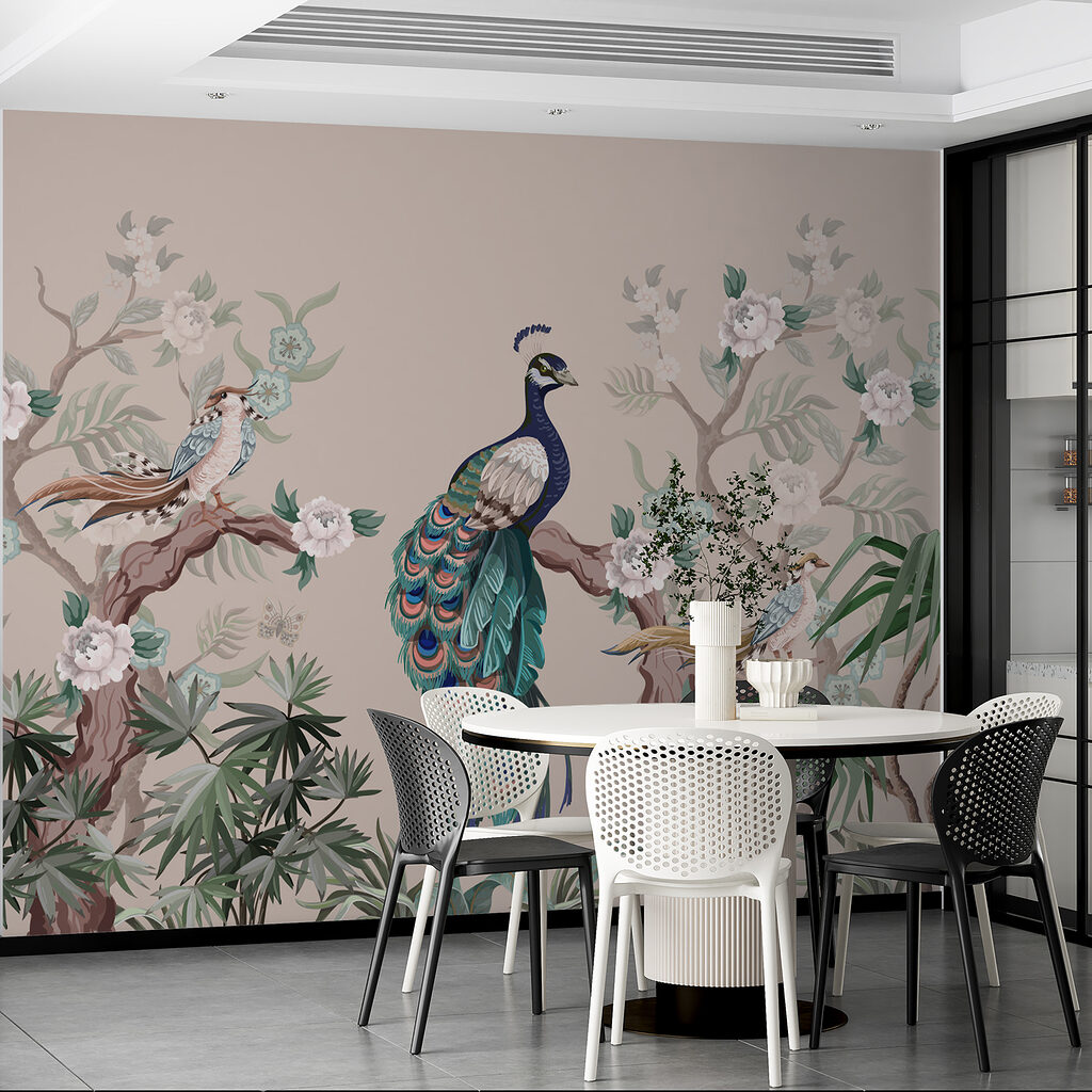 Pauw tussen bloeiende takken — interieur 2