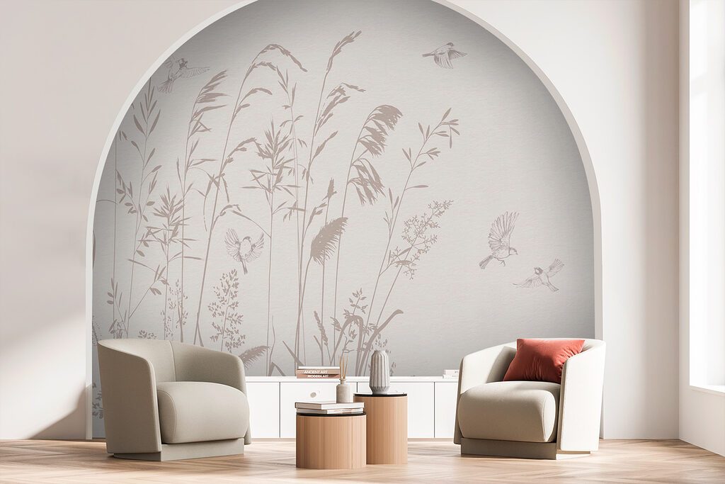 Grijze grassen in lijnwerk — interieur 1