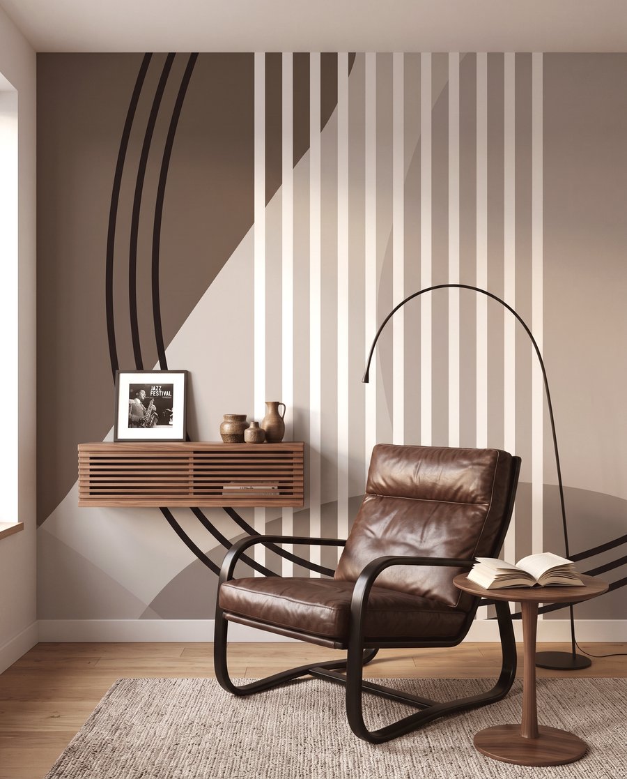 Ronde lijnen naast strepen — interieur 3