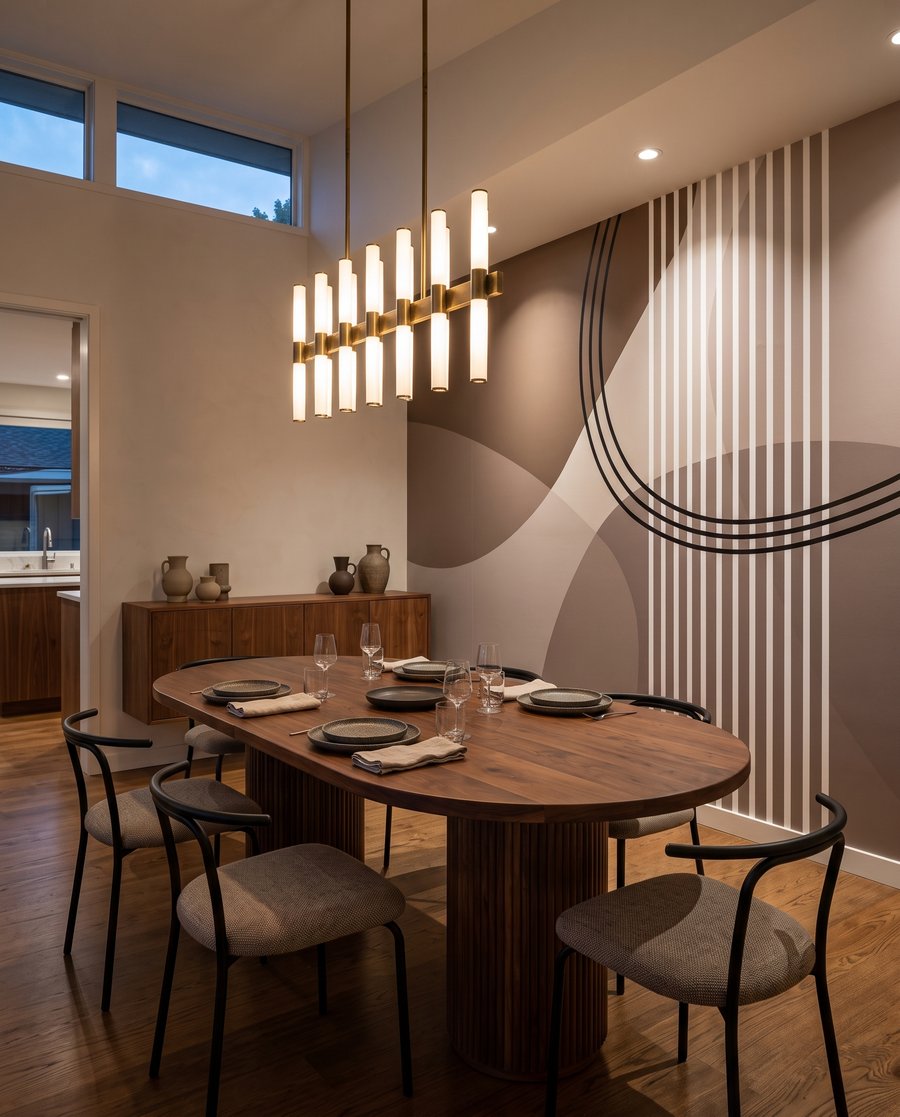Ronde lijnen naast strepen — interieur 4