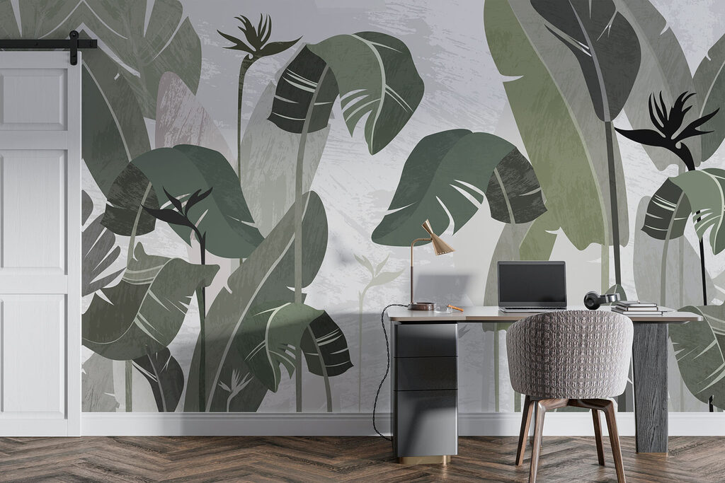 Junglebladeren in olijfgroene vormen — interieur 2