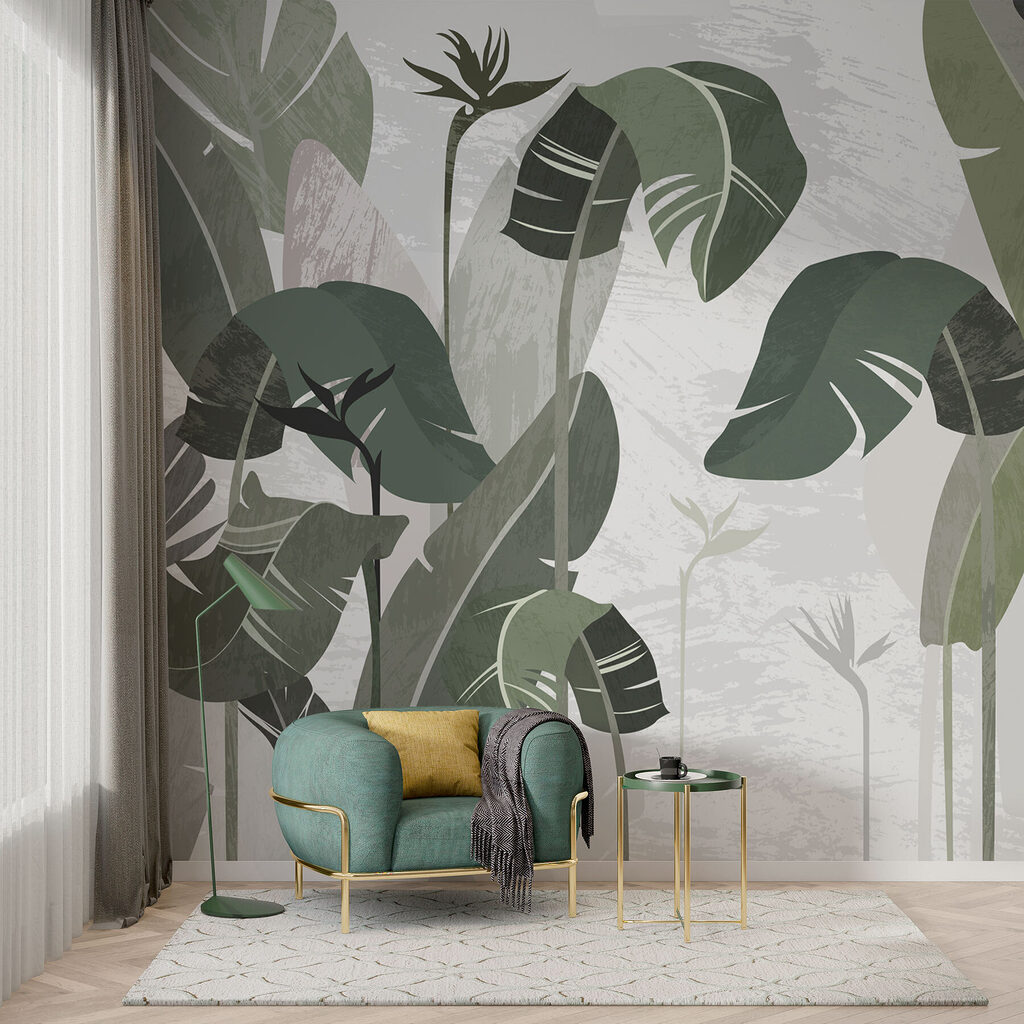 Junglebladeren in olijfgroene vormen — interieur 3