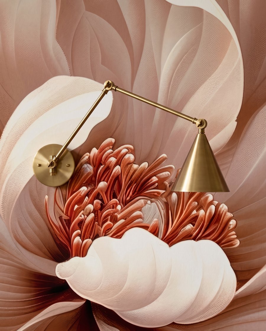 Crèmekleurige bloem op taupe — detail