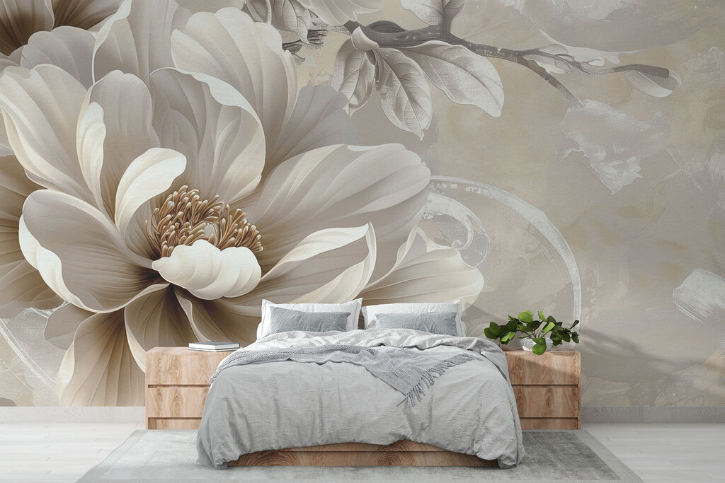 Elegante bloem in zachte tinten in een interieur