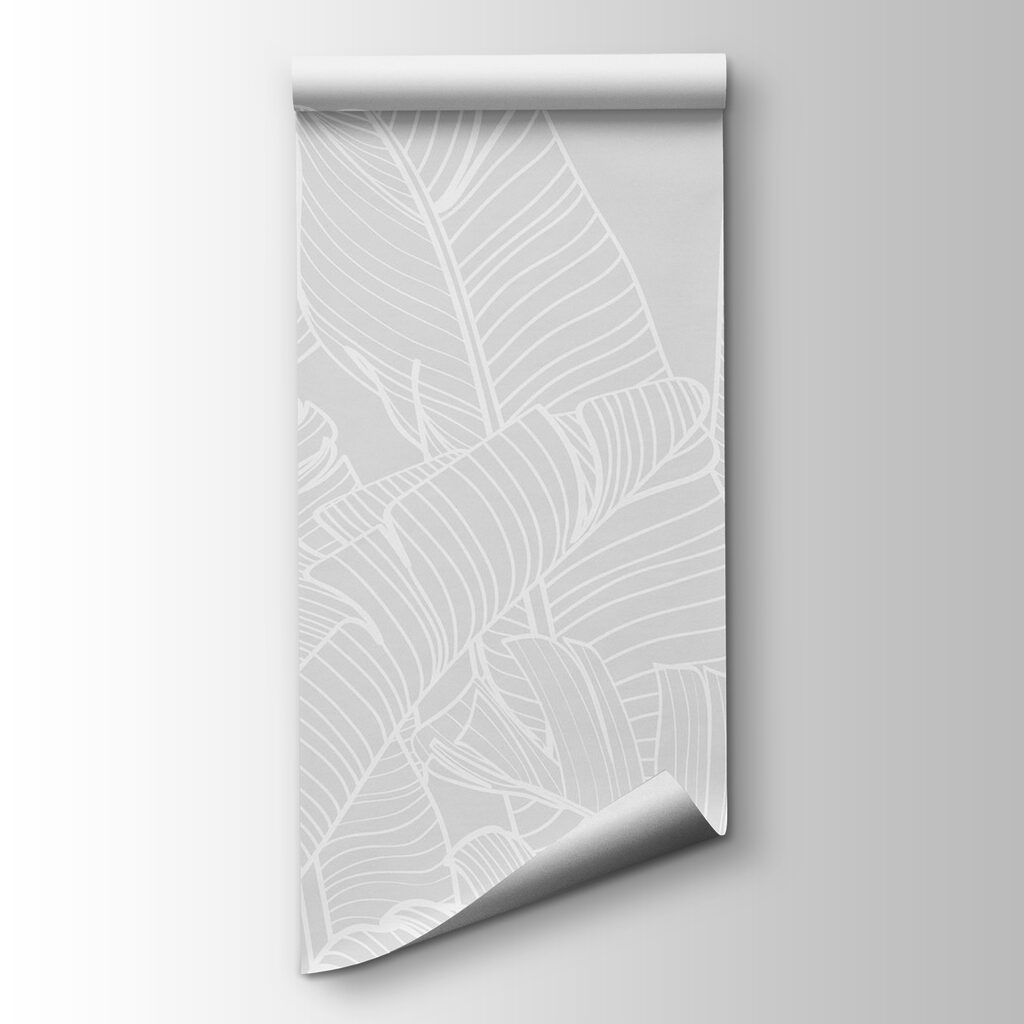 Witte lijntekening van bladeren — productweergave