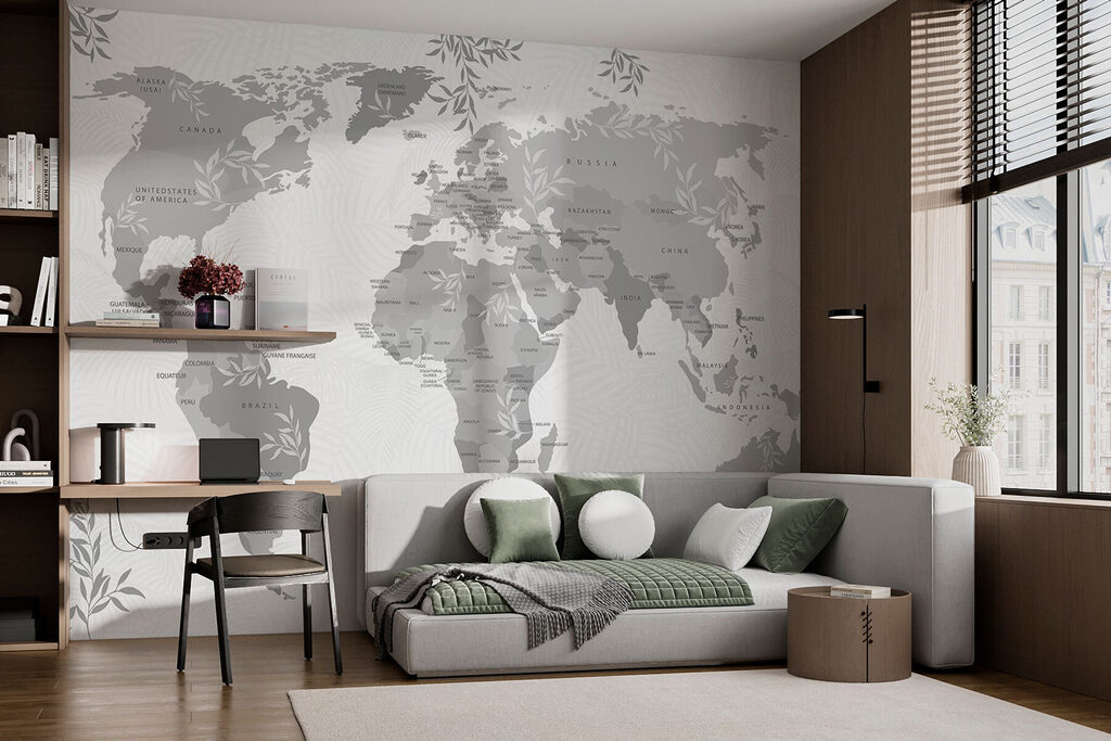 Kaart van de wereld — interieur 1