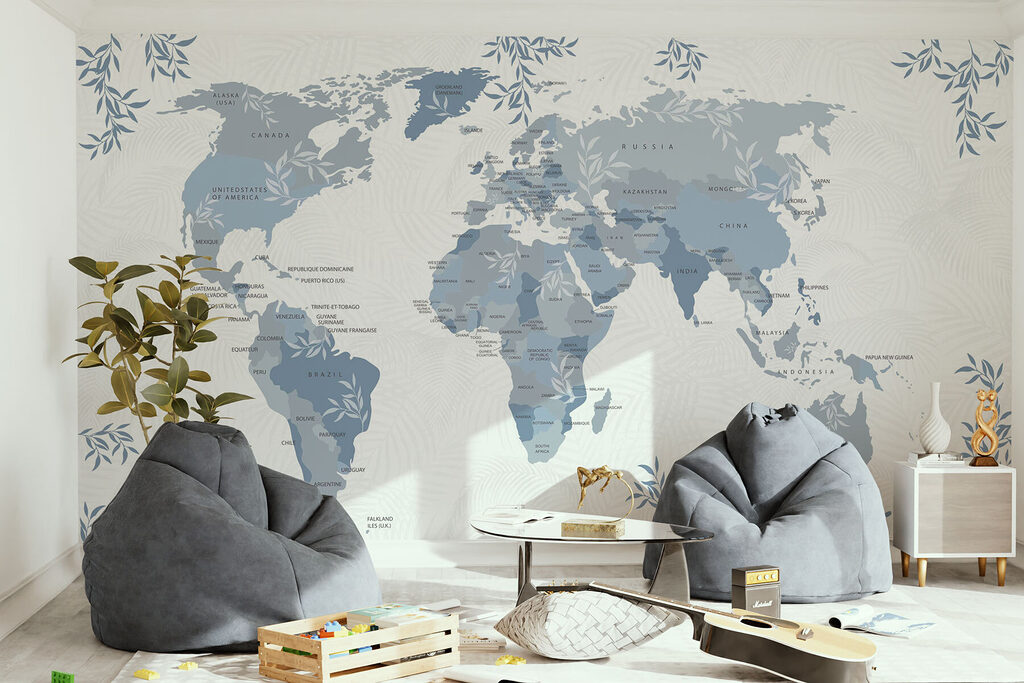 Kaart van de wereld — interieur 1