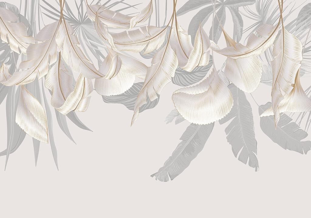 Witte hangbloemen met schaduwen — volledig ontwerp