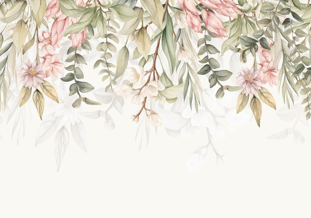 Elegant bloemmotief in zachte kleuren — volledig ontwerp
