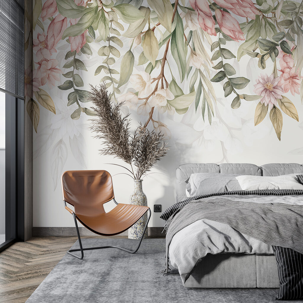 Elegant bloemmotief in zachte kleuren — interieur 2