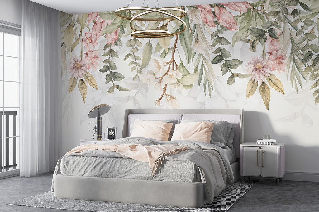 Elegant bloemmotief in zachte kleuren — interieur 3