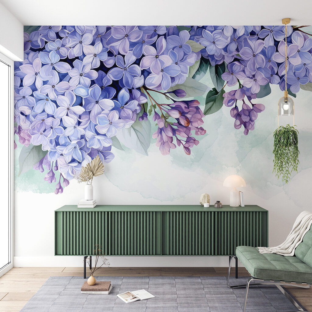 Paarse bloemtrossen bovenaan — interieur 4