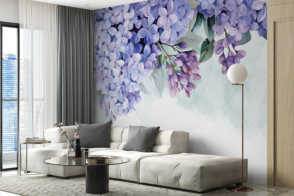 Paarse bloemtrossen bovenaan — interieur 5