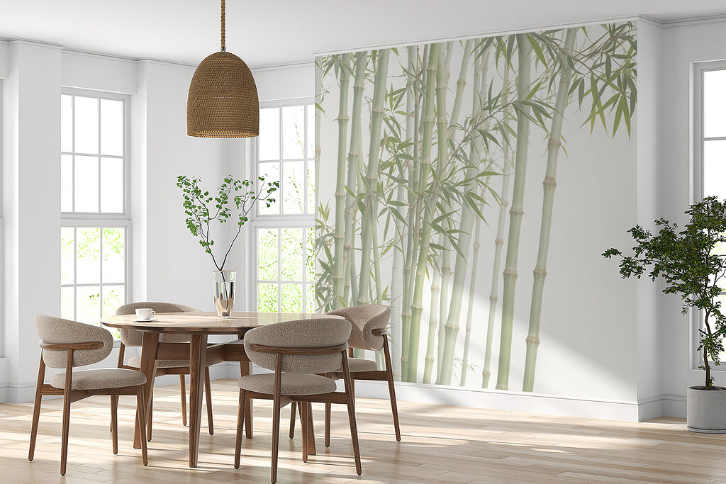 Bamboe in lichtgroene lijnen — interieur 6