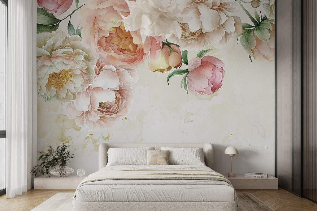 Pioenen langs de bovenhoek — interieur 1