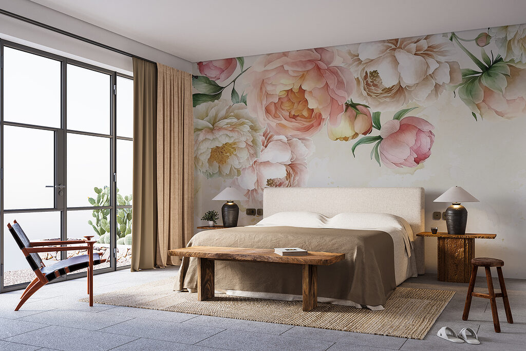 Pioenen langs de bovenhoek — interieur 3