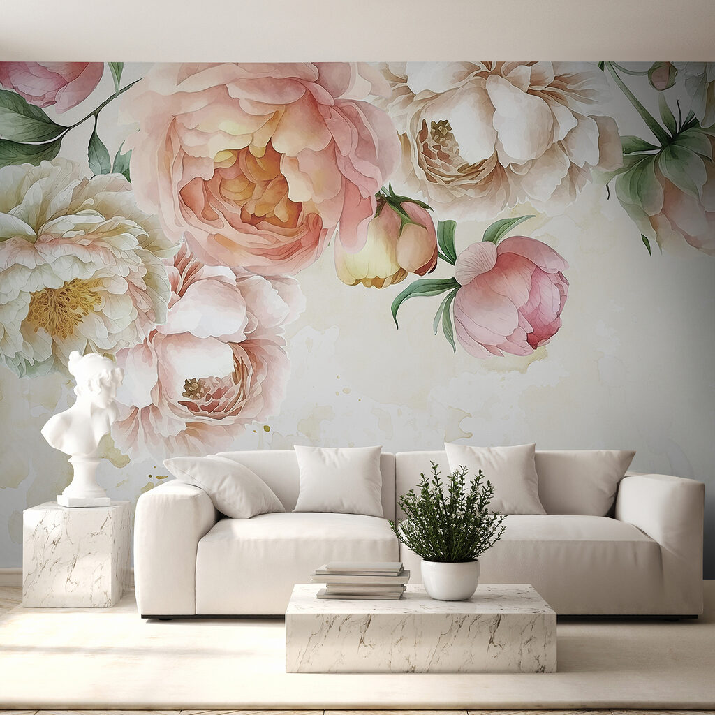 Pioenen langs de bovenhoek — interieur 6