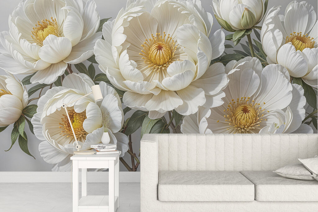 Groep witte bloemen — interieur 4