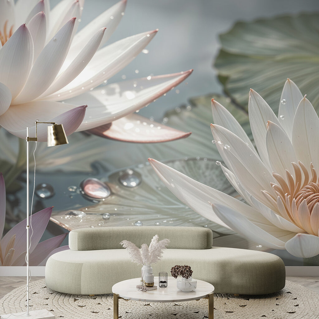 Lotussen met glanzende druppels — interieur 6