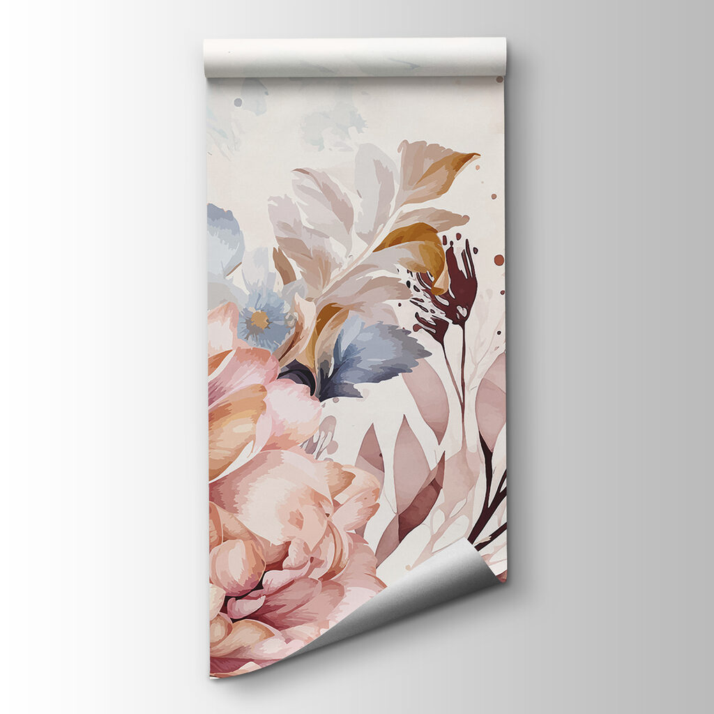 Roze bloemen in verfnevel — productweergave