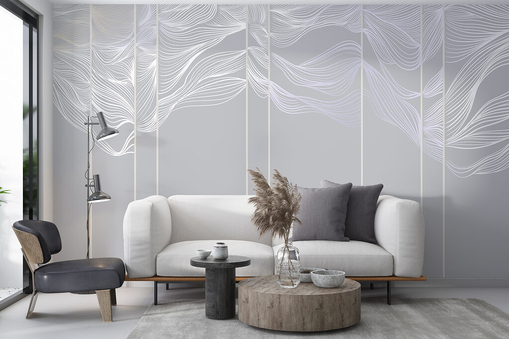 Witte en paarse lijntekeningen — interieur 3