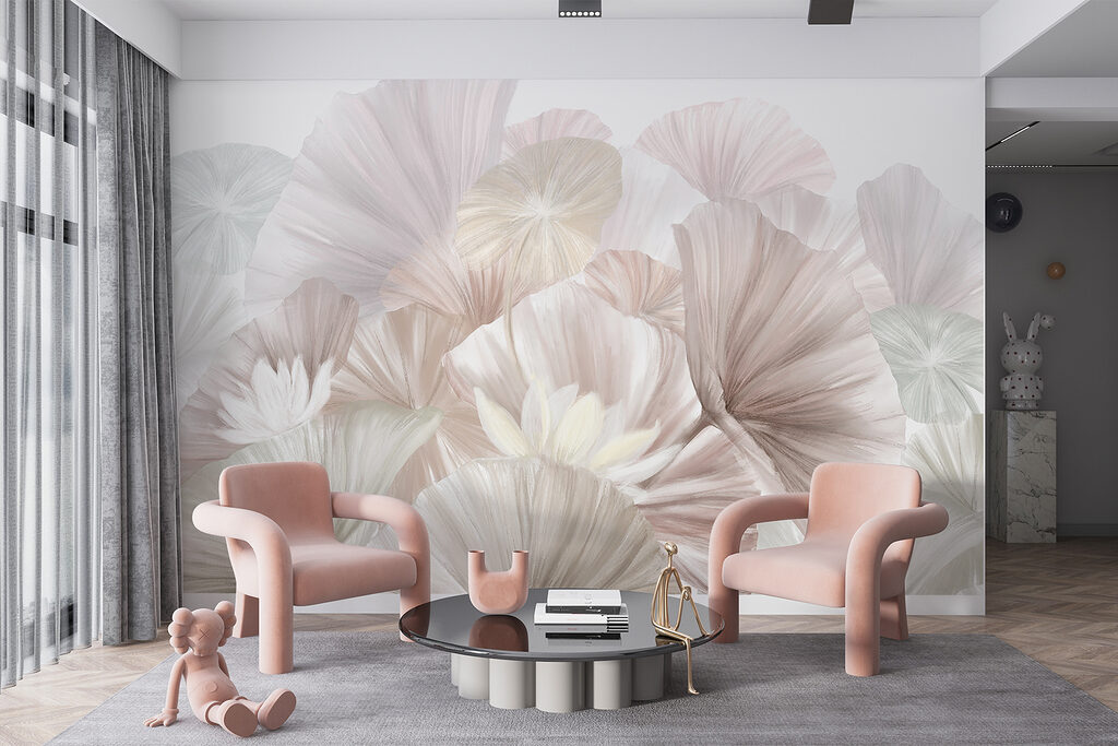 Groep witte en roze bloemen — interieur 2