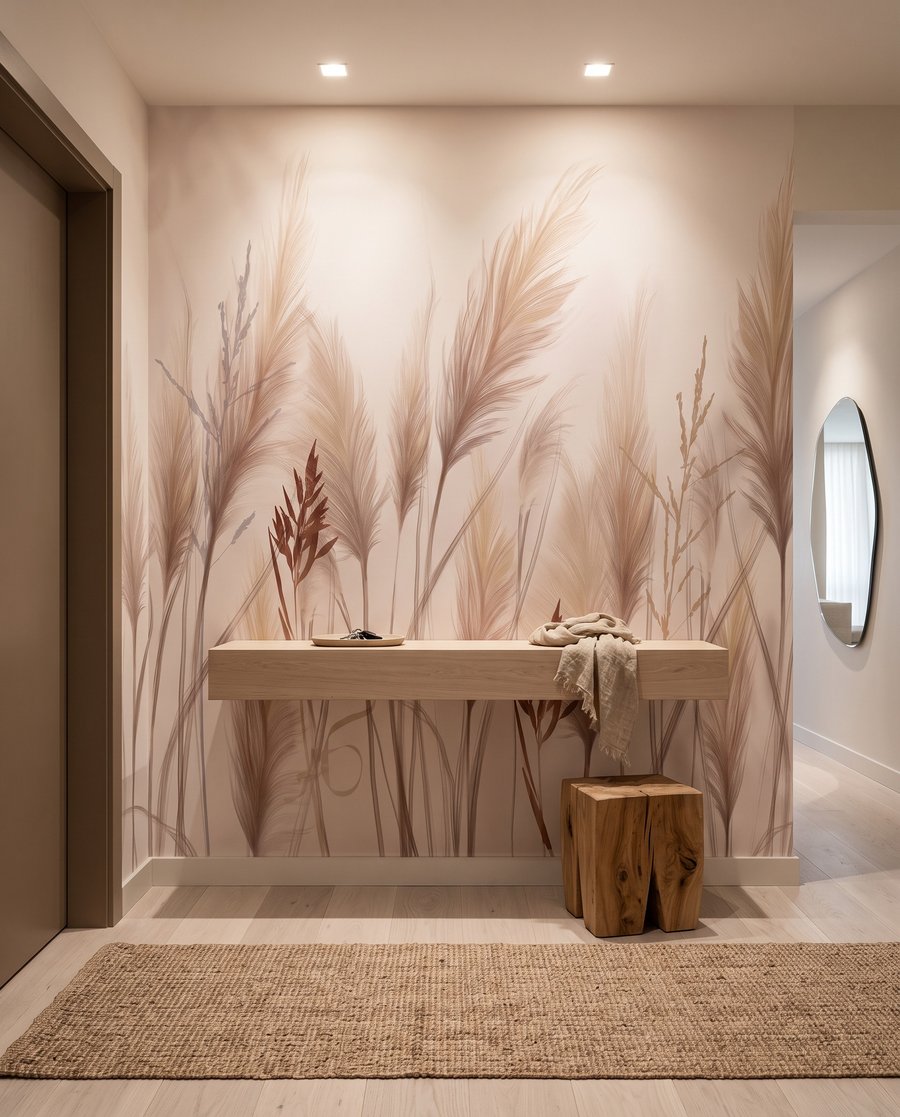 Zandkleurige pluimen op wit — interieur 4