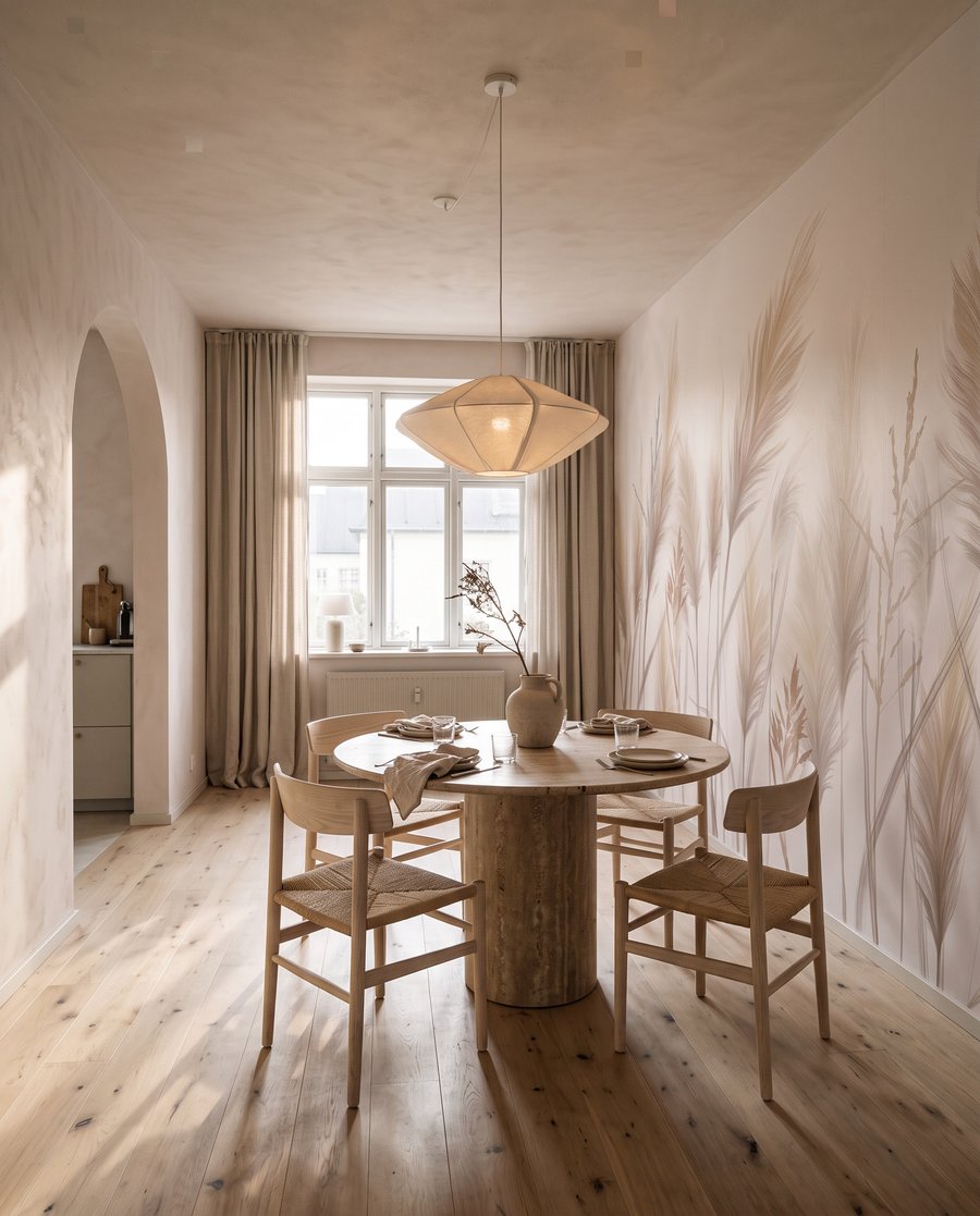 Zandkleurige pluimen op wit — interieur 5