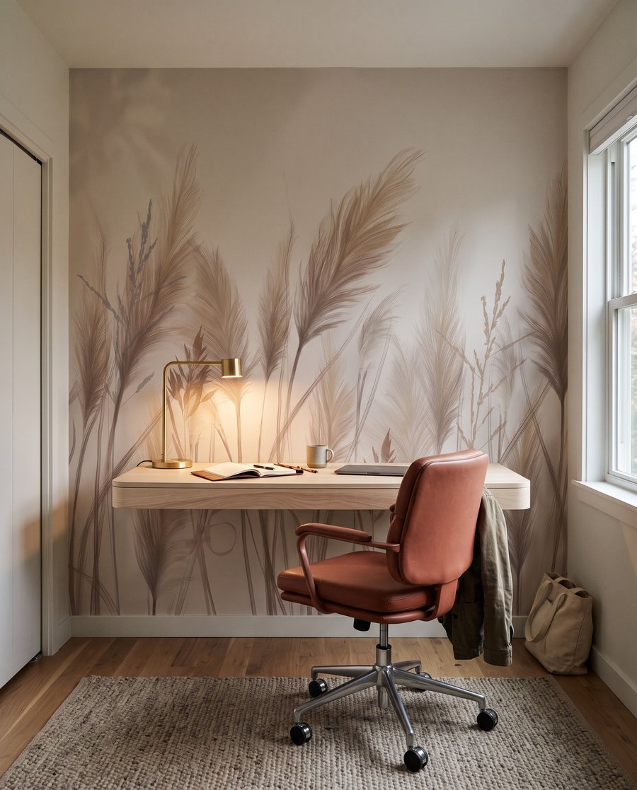 Zandkleurige pluimen op wit — interieur 6