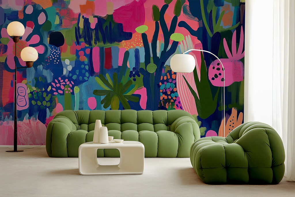 Bloemvormen in felle kleuren — interieur 2