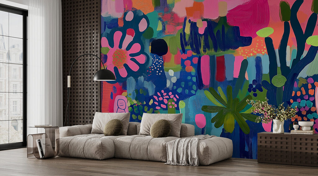 Bloemvormen in felle kleuren — interieur 3