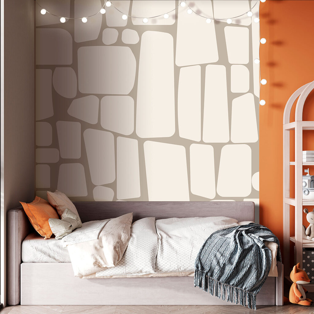 Lichte stenen als lijnprint — interieur 1