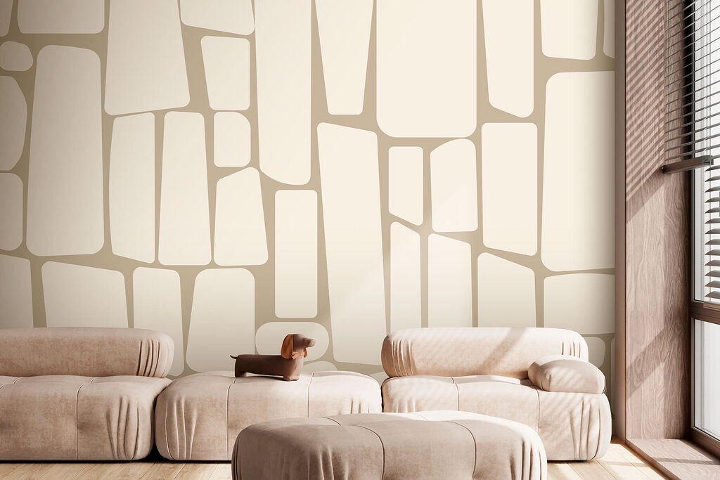 Lichte stenen als lijnprint — interieur 2