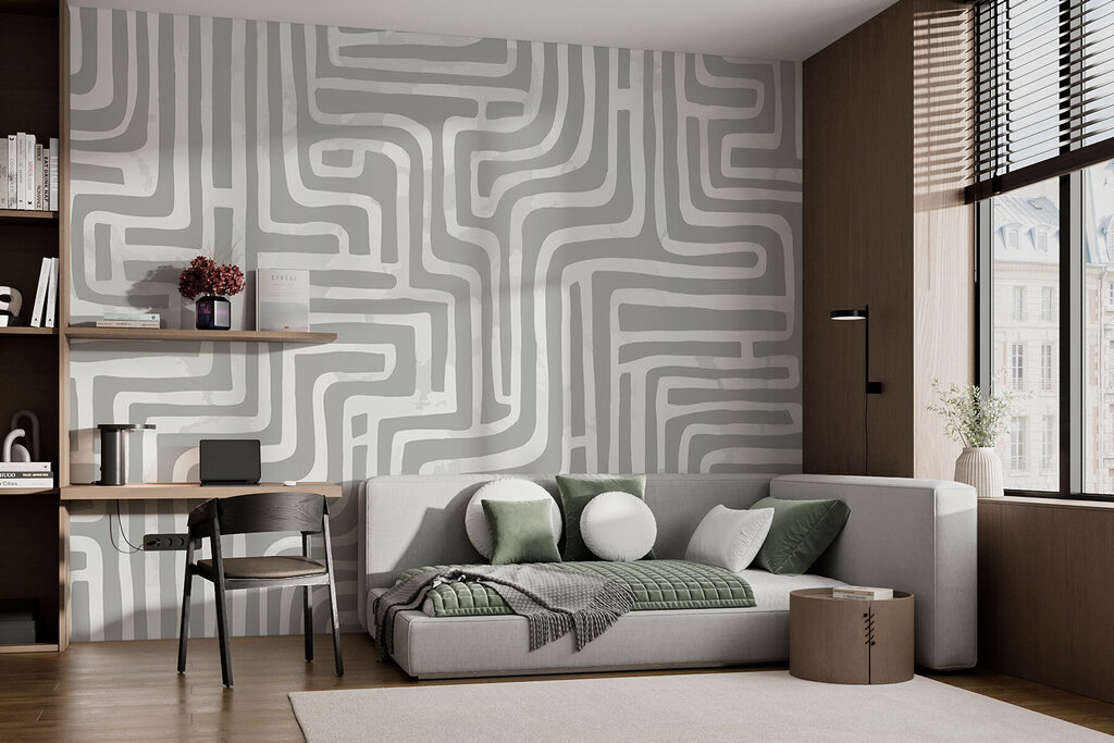 Grijs en wit doolhof — interieur 1