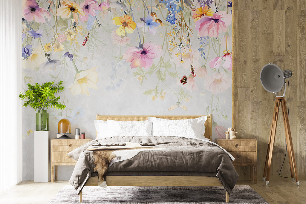 Schilderij van bloemen en vlinders — interieur 1