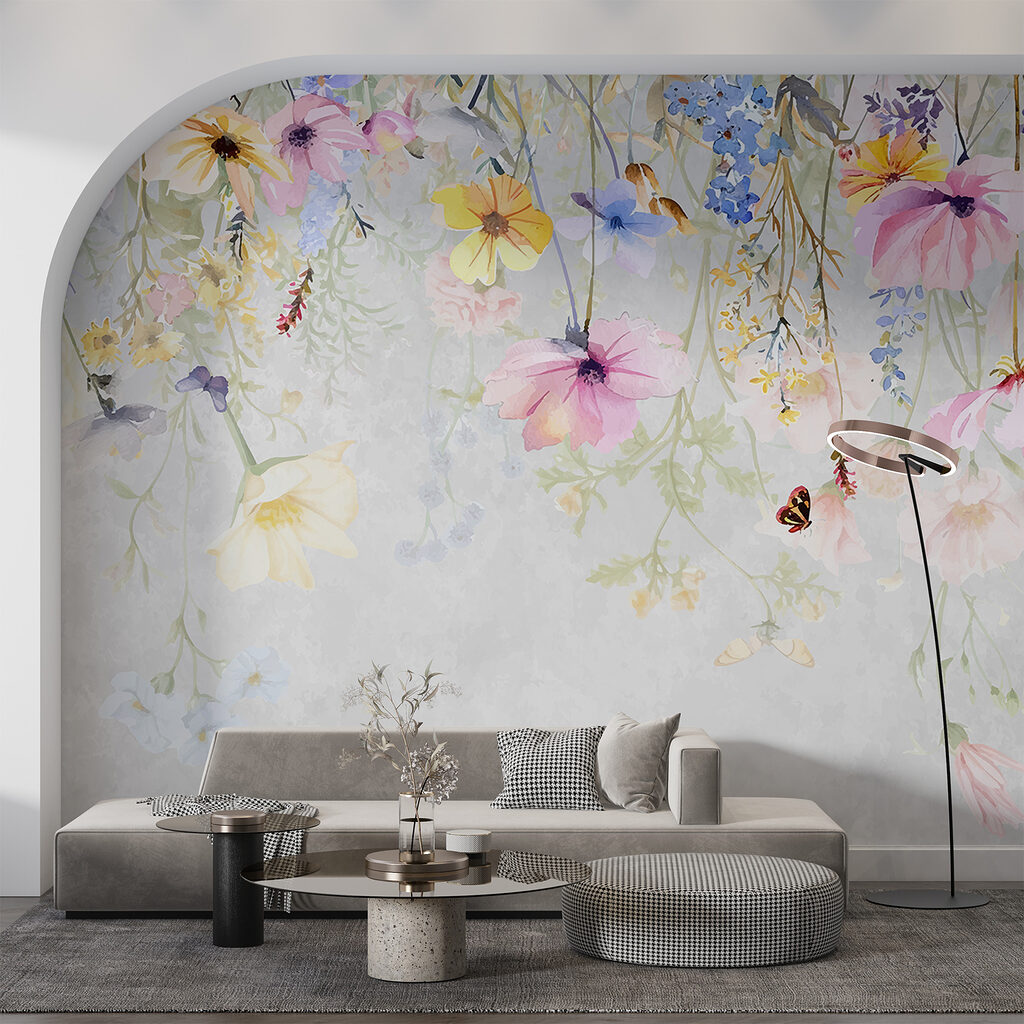 Schilderij van bloemen en vlinders — interieur 3