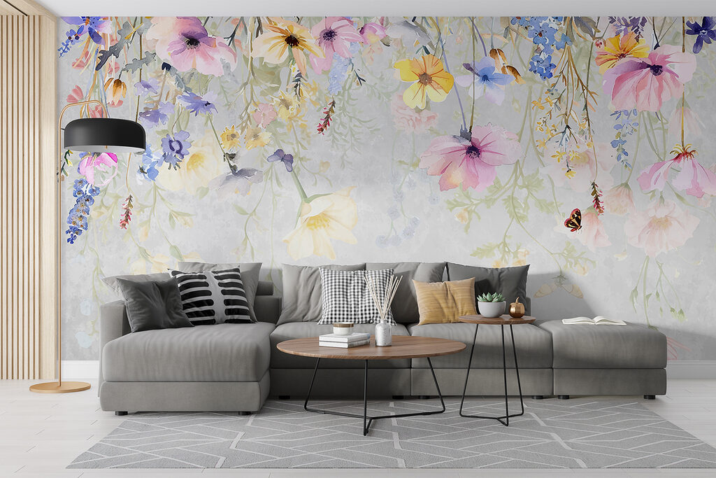 Schilderij van bloemen en vlinders — interieur 5