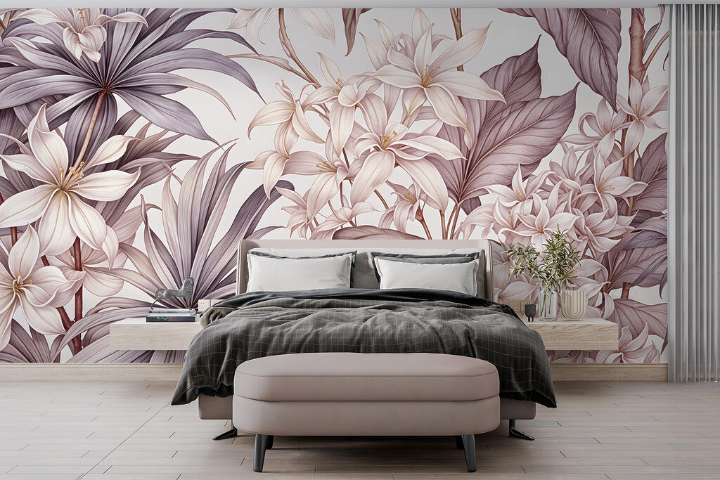 Elegante bloemstuk in zachte tinten — interieur 1