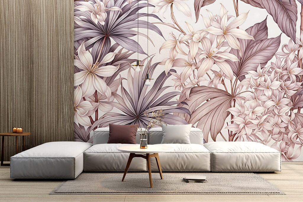 Elegante bloemstuk in zachte tinten — interieur 2