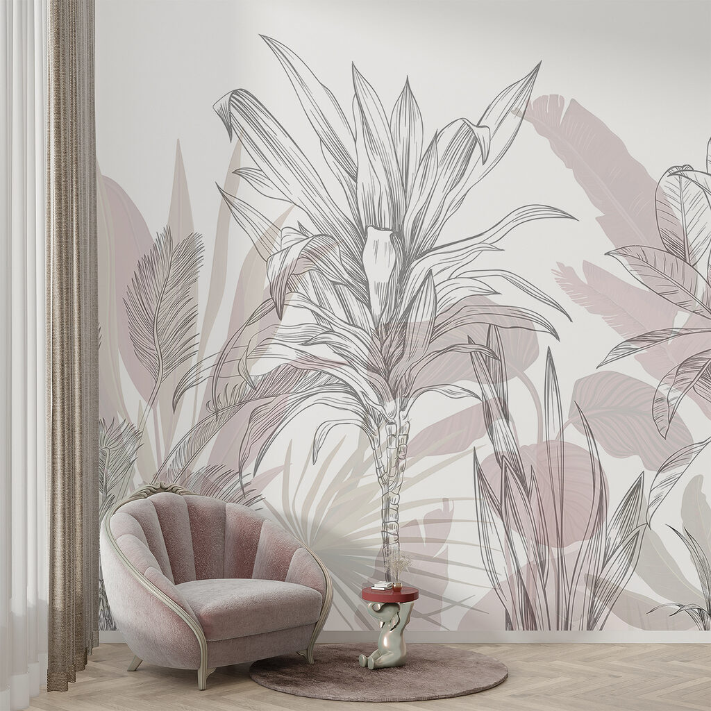 Tropenblad in zachte potloodlijnen — interieur 3