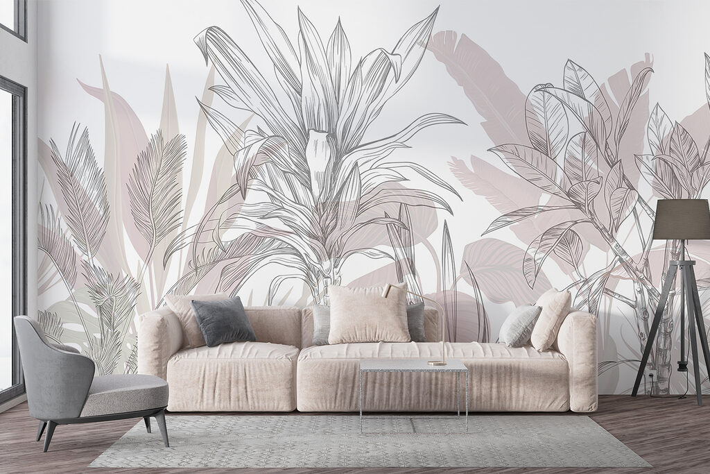 Tropenblad in zachte potloodlijnen — interieur 4