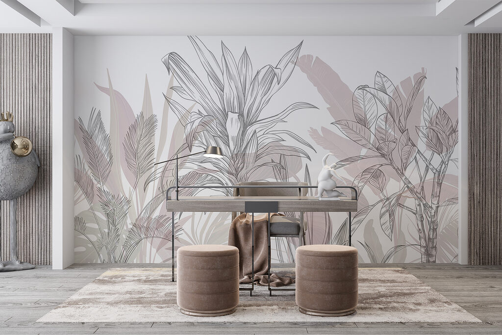 Tropenblad in zachte potloodlijnen — interieur 6