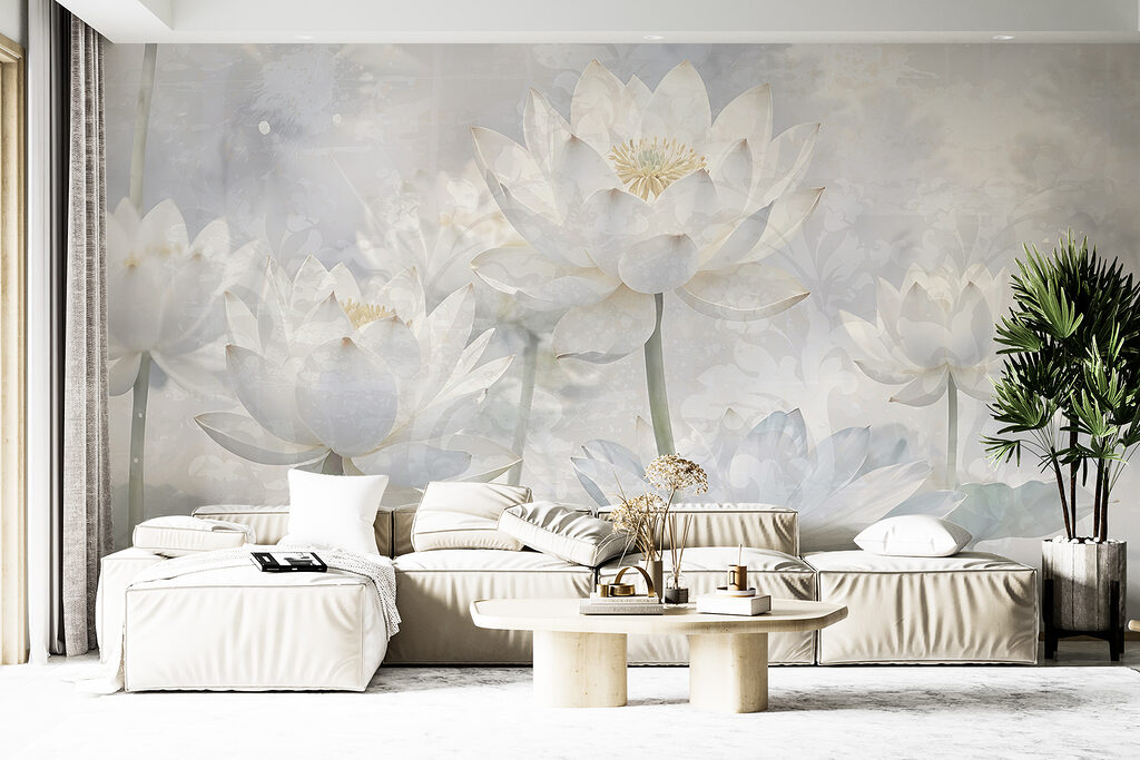 Witte lotus in waternevel — interieur 2
