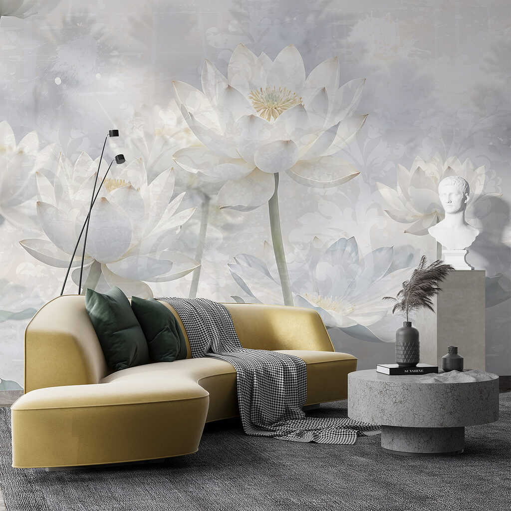 Witte lotus in waternevel — interieur 3