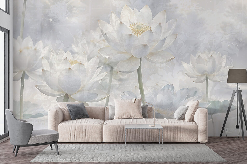 Witte lotus in waternevel — interieur 5