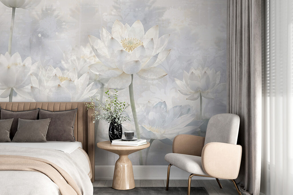 Witte lotus in waternevel — interieur 6