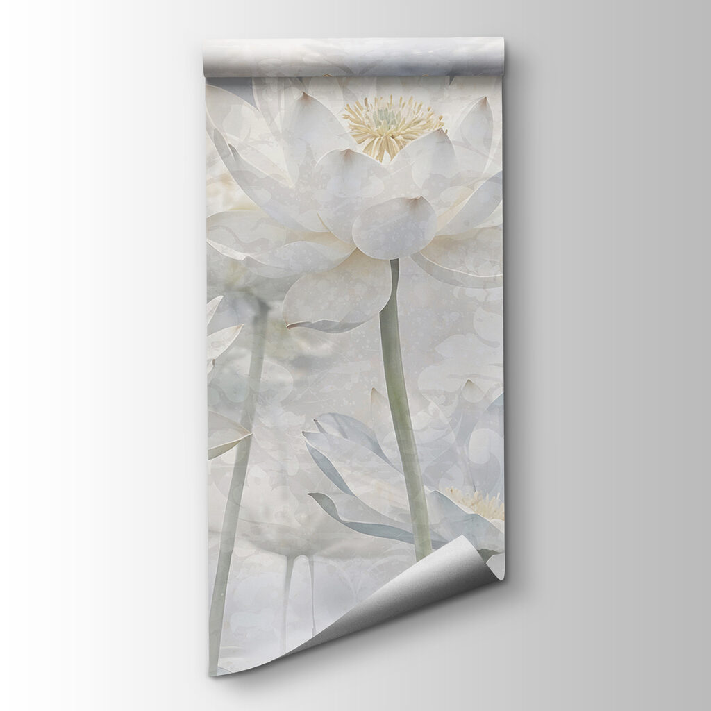 Witte lotus in waternevel — productweergave