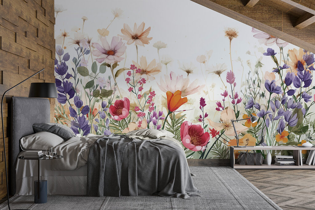 Groep bloemen op witte achtergrond — interieur 2