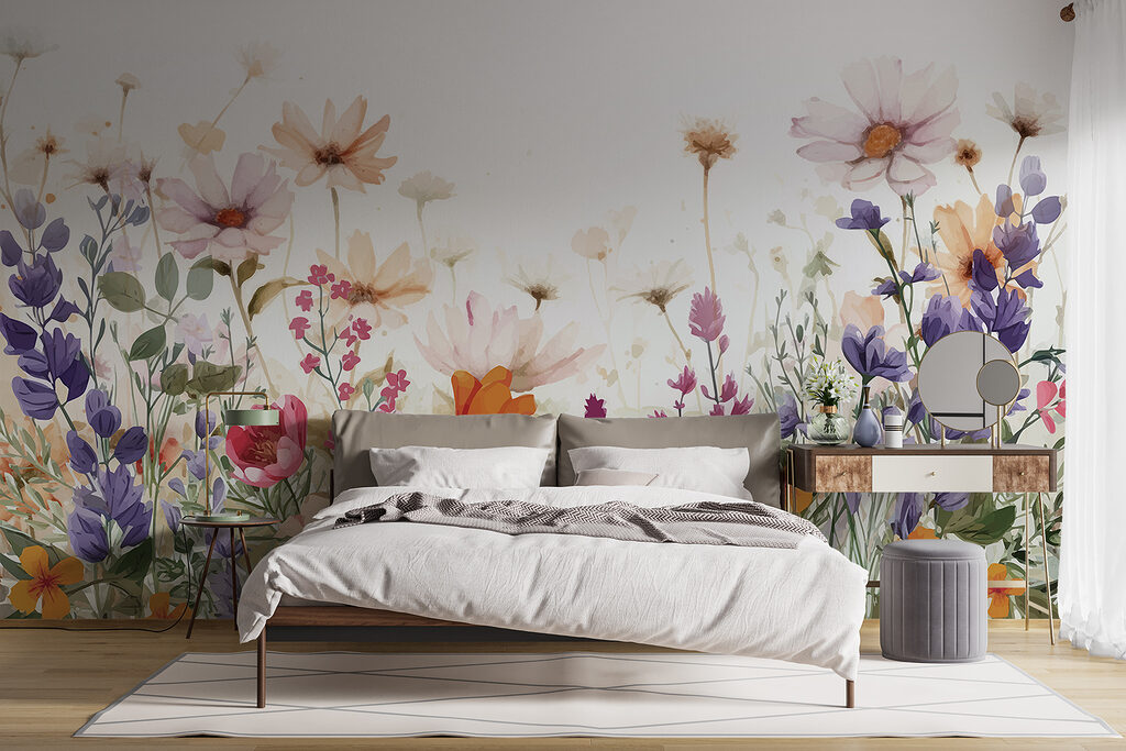 Groep bloemen op witte achtergrond — interieur 4