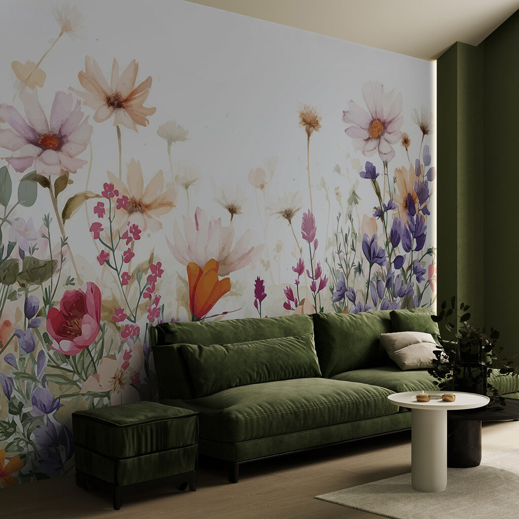 Groep bloemen op witte achtergrond — interieur 5